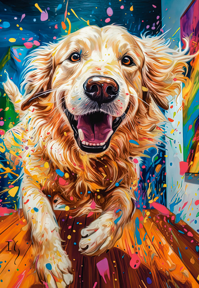 Euphoric Spectrum Dog – Golden Retriever 1000 Piece Puzzle