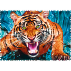 Facing a Tiger - 600 Piece Shaped Jigsaw Puzzle