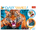 Facing a Tiger - 600 Piece Shaped Jigsaw Puzzle