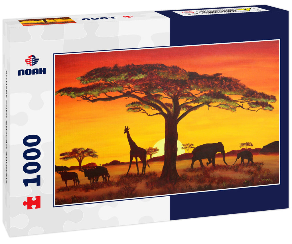 Sunset with African Animals – 1000 Piece Wildlife Puzzle