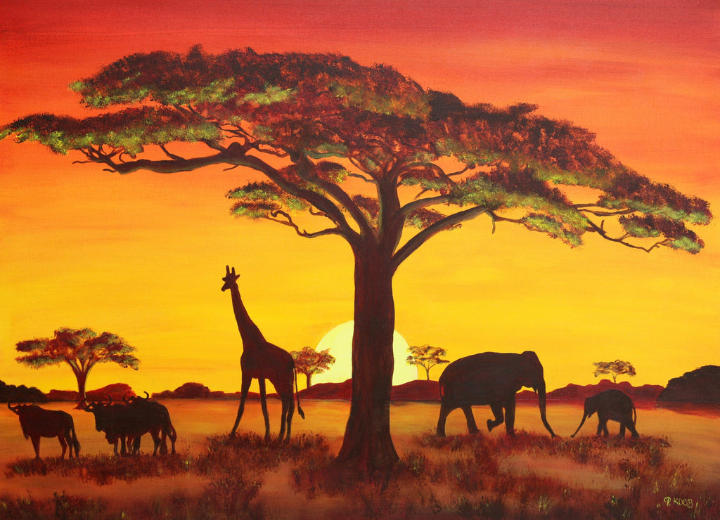 Sunset with African Animals – 1000 Piece Wildlife Puzzle