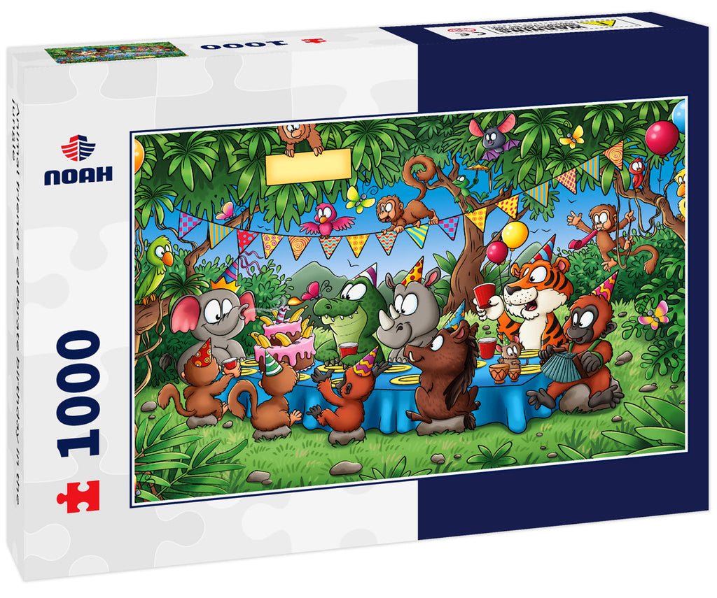 Animal friends celebrate birthday in the jungle 1000pc Puzzle