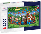 Animal friends celebrate birthday in the jungle 1000pc Puzzle