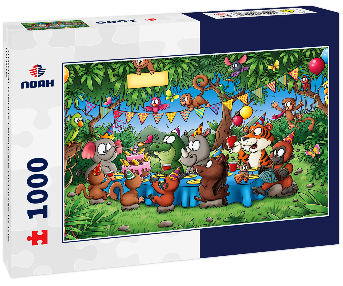 Animal friends celebrate birthday in the jungle 1000pc Puzzle