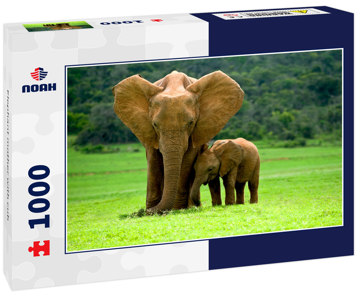 Elephant Mother with Cub – 1000 Piece Wildlife Puzzle
