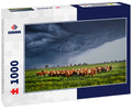 Ellis County, Kansas USA - Cows Bracing Together for the Thunderstorm Rolling in 1000pc Puzzle