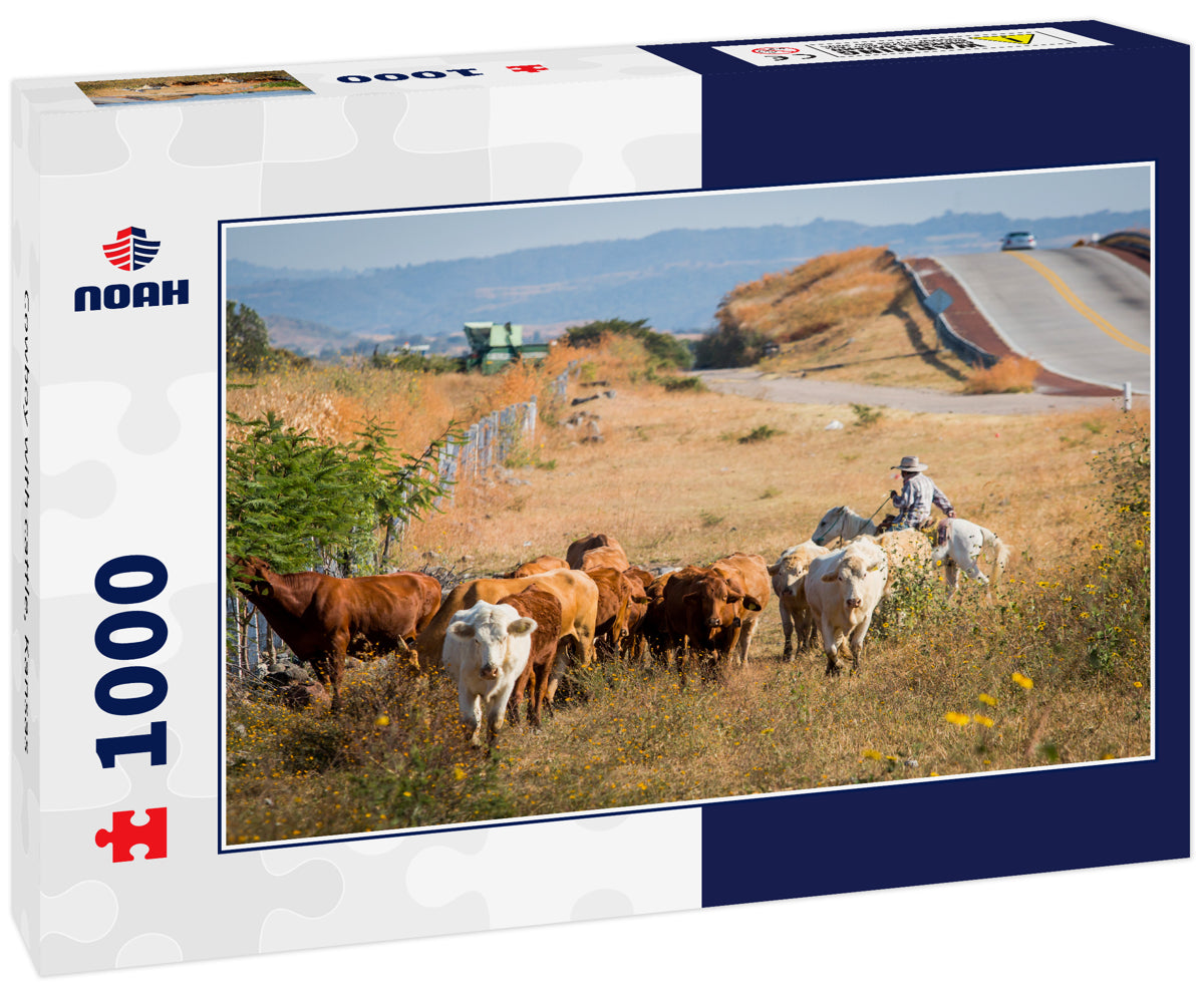 Cowboy with cattle, Kansas 1000pc Puzzle