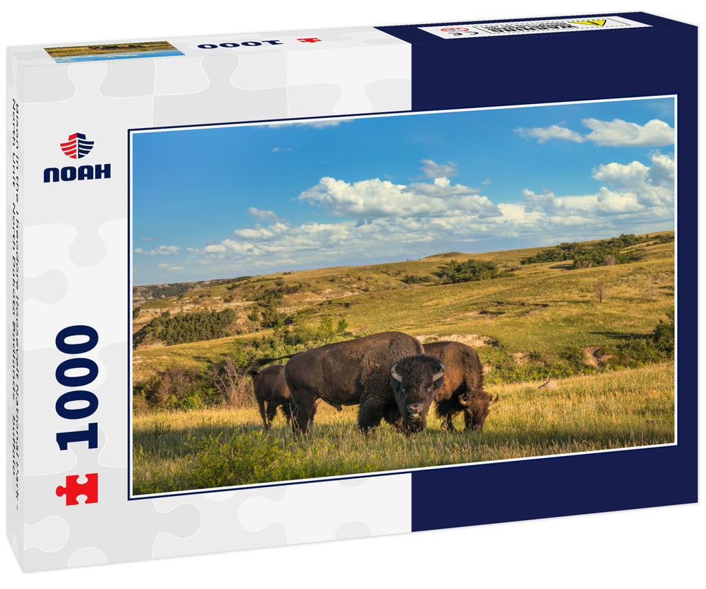 Bison in the Theodore Roosevelt National Park - North Unit - North Dakota Badlands - buffalo 1000pc Puzzle