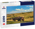 Bison in the Theodore Roosevelt National Park - North Unit - North Dakota Badlands - buffalo 1000pc Puzzle