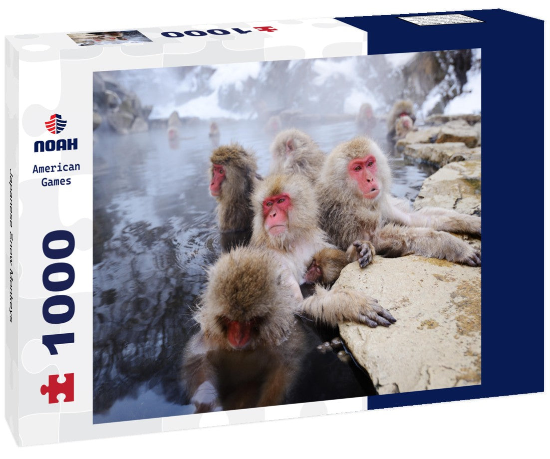Japanese Snow Monkeys – 1000 Piece Black & White Wildlife Puzzle