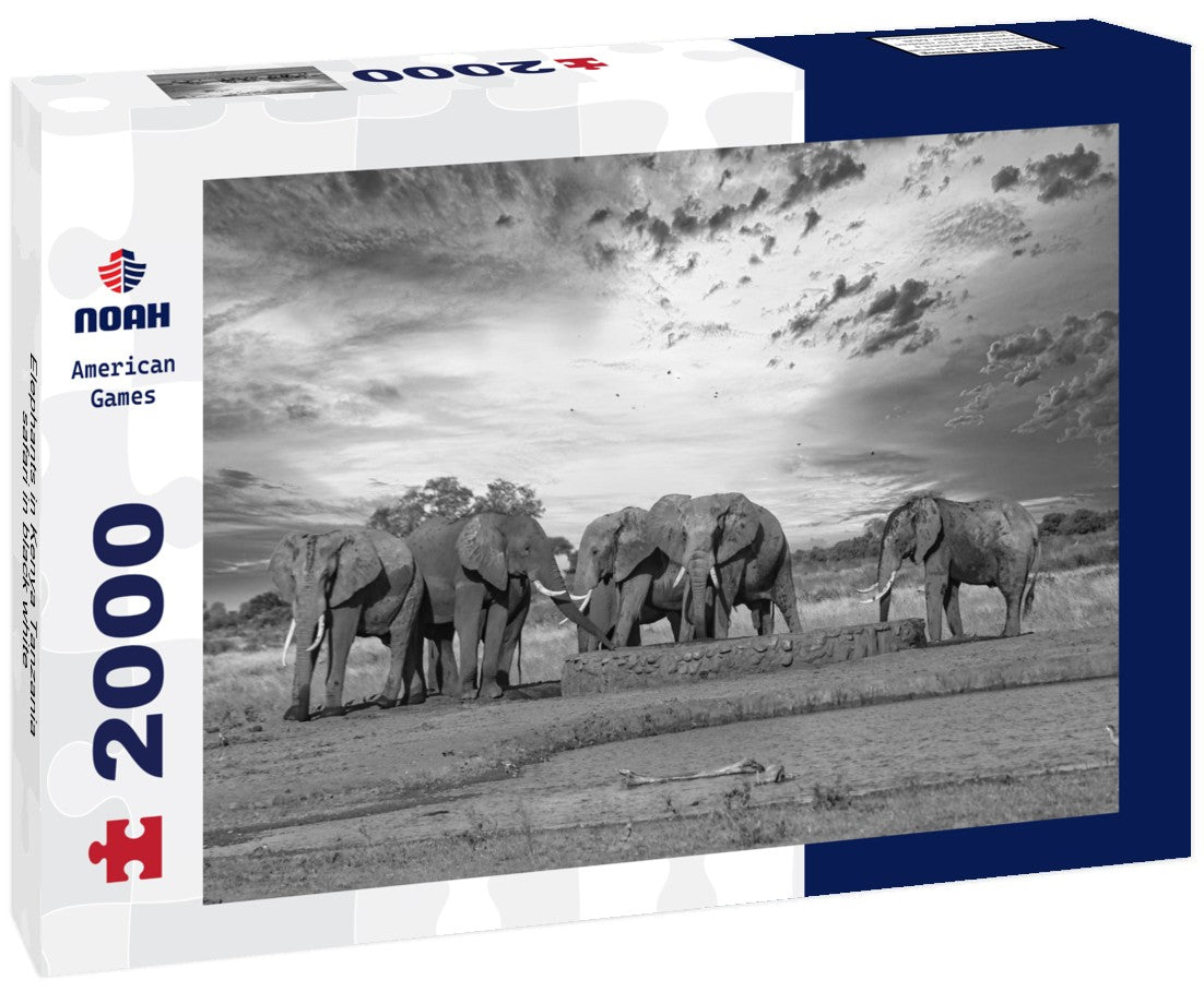 Elephants on Safari – 2000 Piece Adult B&W Wildlife Puzzle