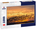 California. Geese and ducks lift off against the rising sun in Merced National Wildlife Refuge 1000pc Puzzle