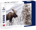 Moose in snow in Jasper National Park, Alberta, Canada. 1000pc PuzzleBlack and White