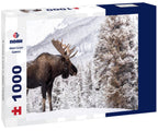 Moose in snow in Jasper National Park, Alberta, Canada. 1000pc PuzzleBlack and White
