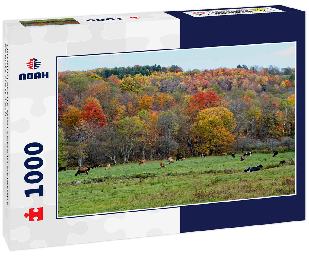 Autumn scene with cows in Delaware County New York 1000pc Puzzle