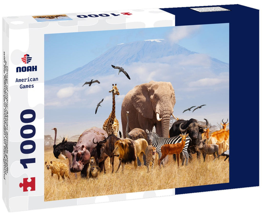 African Animals with Kilimanjaro – 1000 Piece Wildlife Puzzle