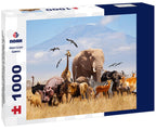 African Animals with Kilimanjaro – 1000 Piece Wildlife Puzzle