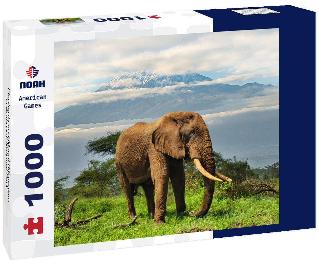 Elephants and Mount Kilimanjaro – 1000 Piece Wildlife Puzzle