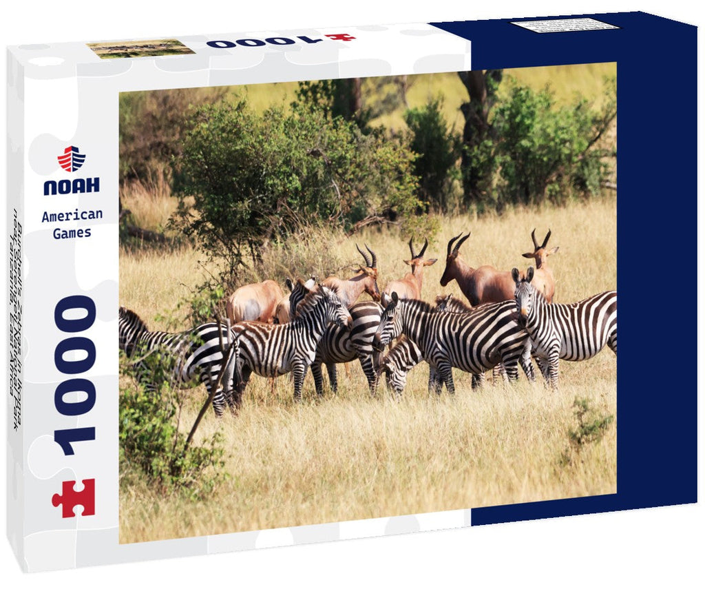 Burchell's Zebras in Ikoma, near Serengeti National Park, Tanzania, East Africa 1000pc Puzzle