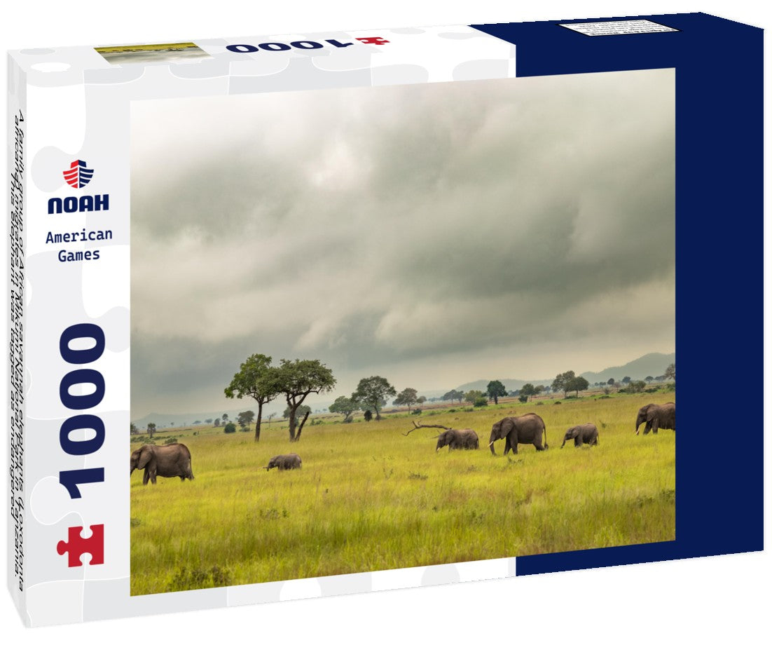 African Savannah Elephants Migrating – 1000 Piece Wildlife Puzzle