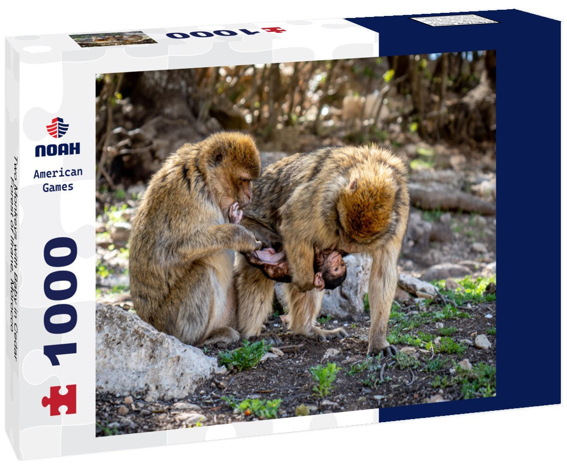 Two Monkeys with Baby – 1000 Piece Wildlife Puzzle