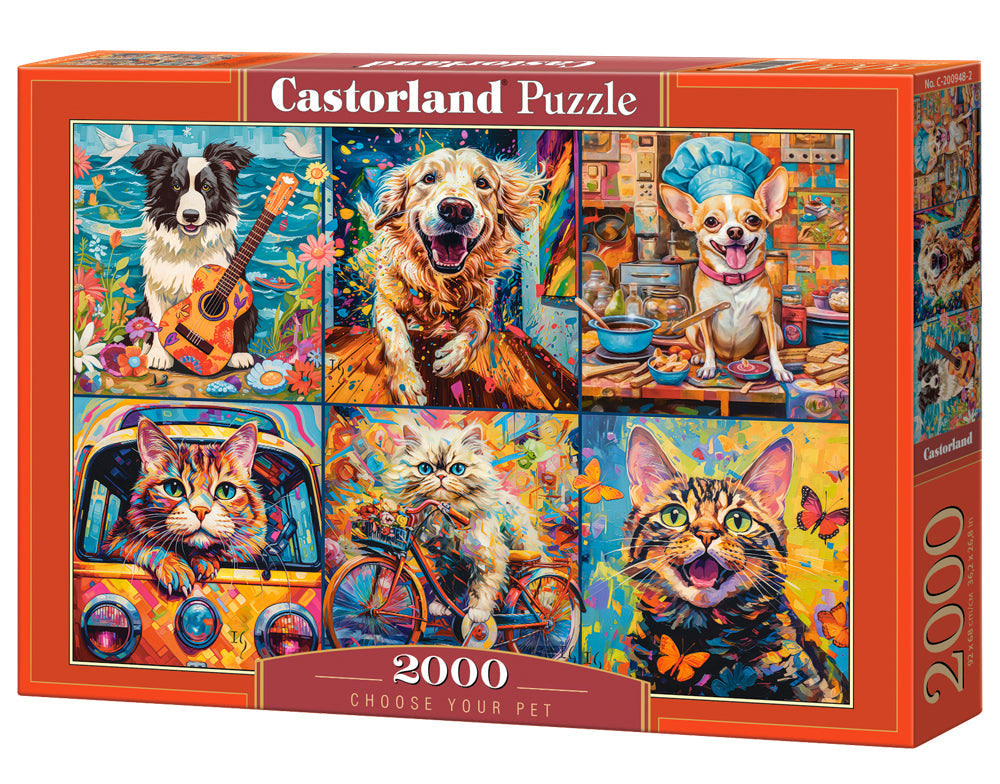 Dog Cat Collage – 2000 Piece Puzzle for Adults