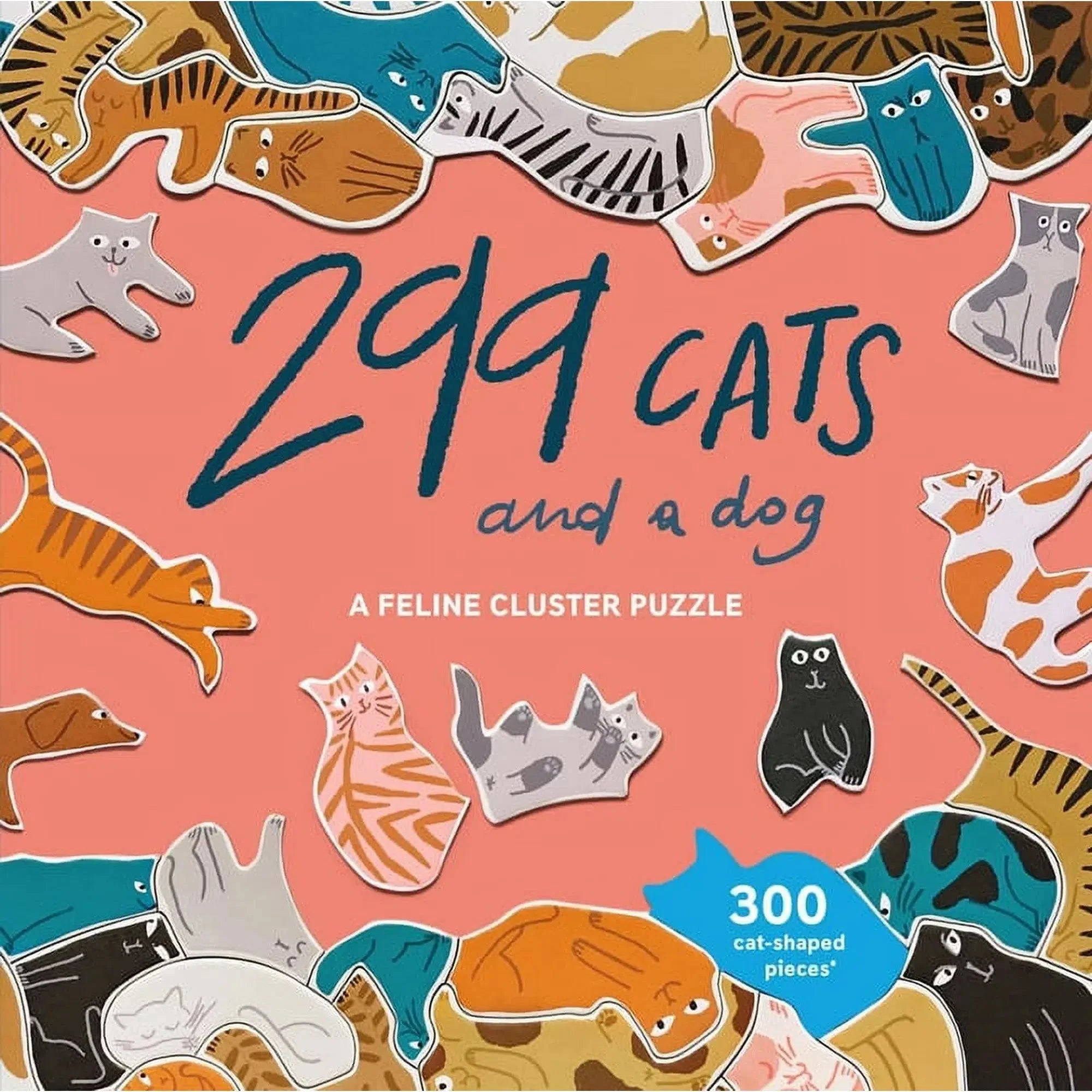 299 Cats & A Dog – 300 Piece Cluster Jigsaw Puzzle