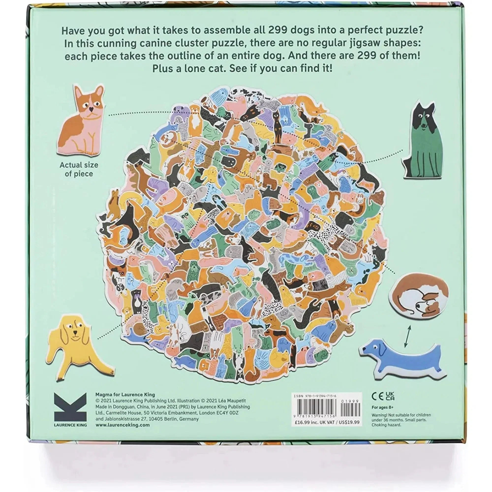 299 Dogs & A Cat – 300 Piece Cluster Jigsaw Puzzle