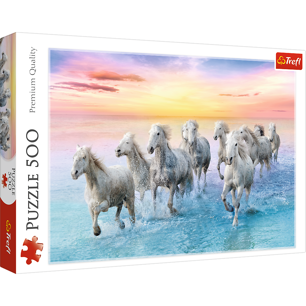Galloping White Horses - 500 Piece Jigsaw Puzzle