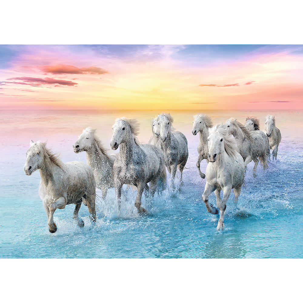 Galloping White Horses - 500 Piece Jigsaw Puzzle