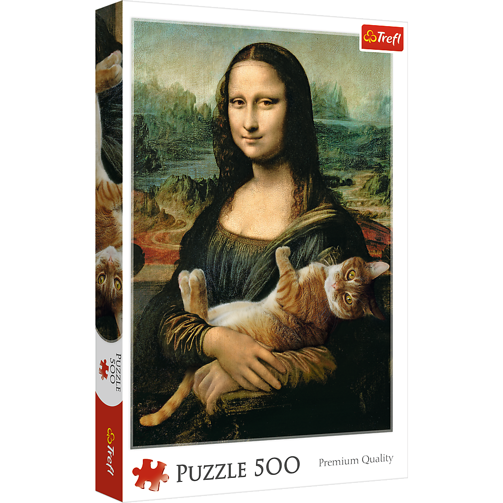 Mona Lisa and a Purring Kitty - 500 Piece Jigsaw Puzzle