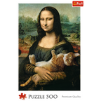 Mona Lisa and a Purring Kitty - 500 Piece Jigsaw Puzzle