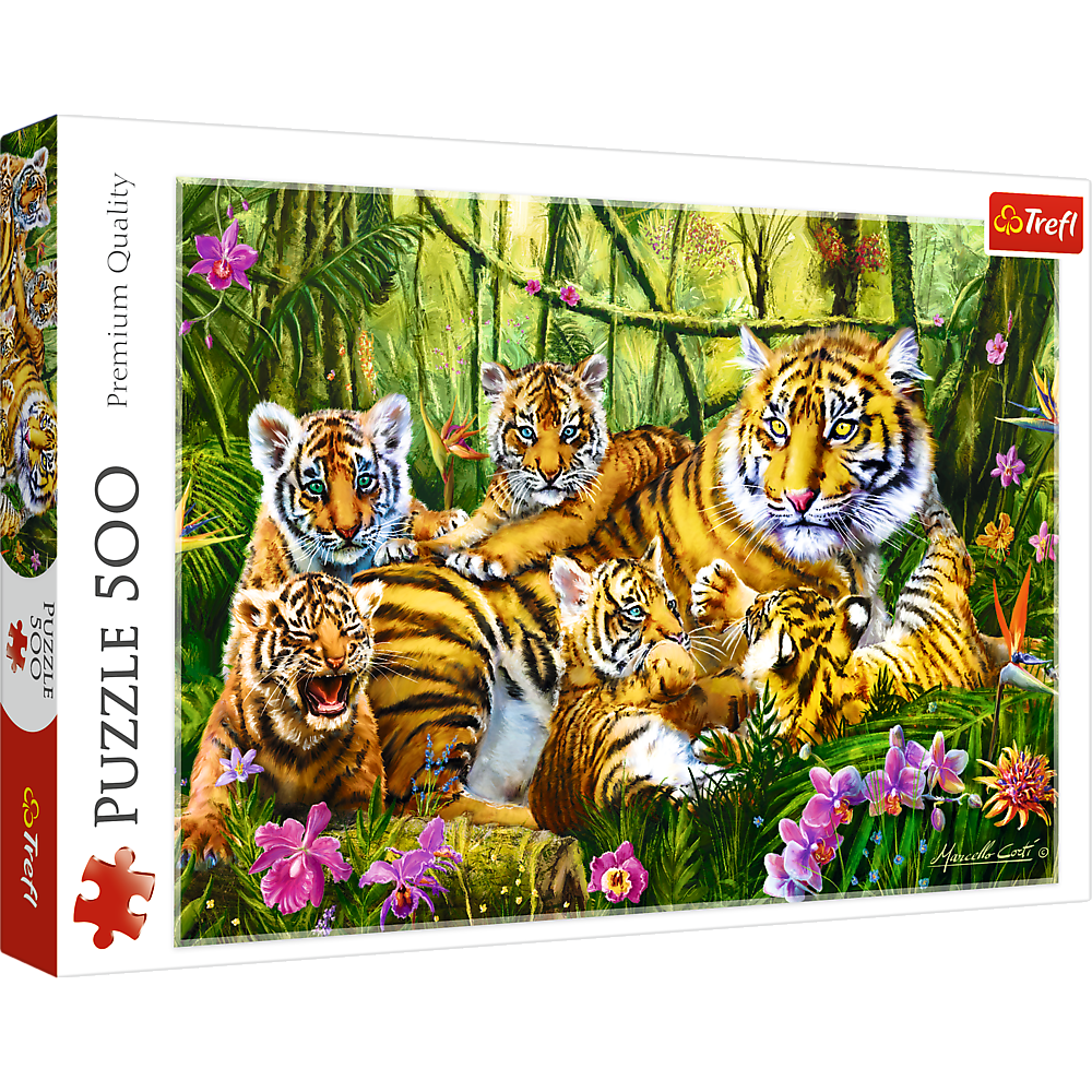Family of Tigers - 500 Piece Jigsaw Puzzles