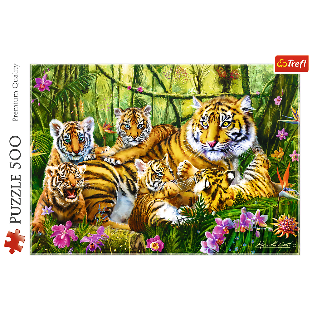 Family of Tigers - 500 Piece Jigsaw Puzzles