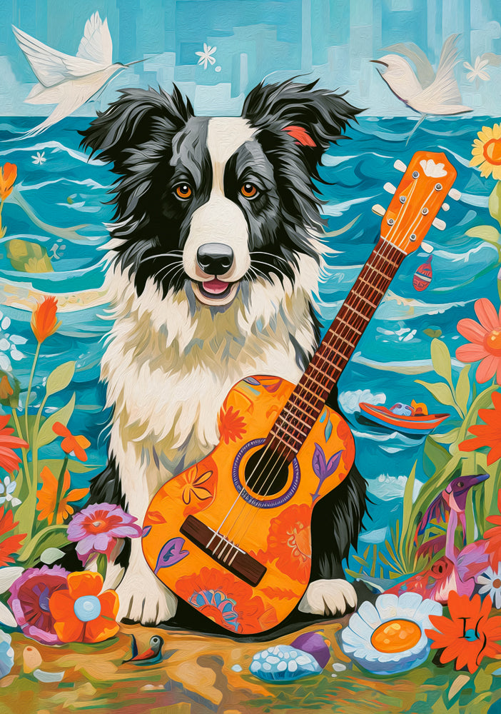 Dog With Guitar – Border Collie 500 Piece Puzzle