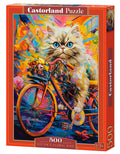 Kitten's Floral Ride - 500 Piece Jigsaw Puzzle