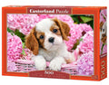 Pup in Pink Flowers – 500 Piece Dog Puzzle