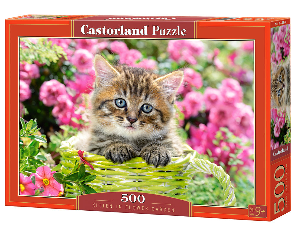 Kitten in Flower Garden - 500 Piece Jigsaw Puzzle
