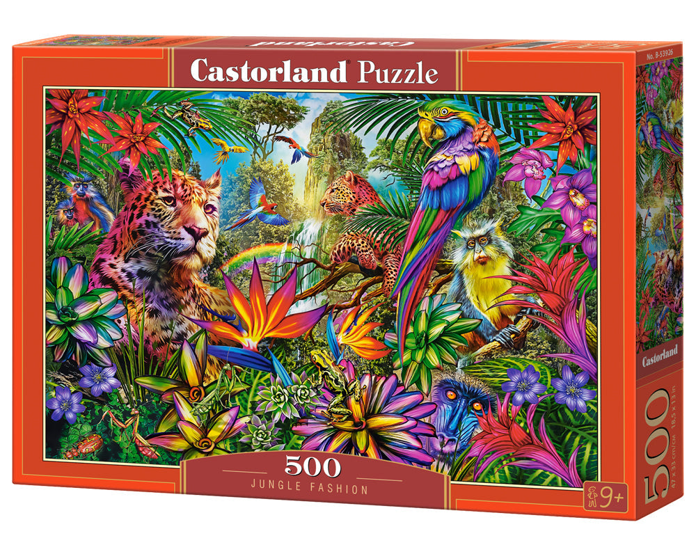 Vibrant Jungle Wildlife - 500 Piece Jigsaw Puzzle