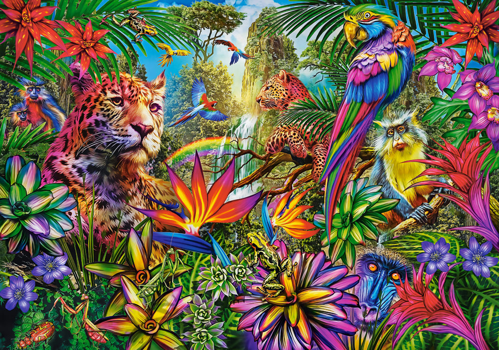 Vibrant Jungle Wildlife - 500 Piece Jigsaw Puzzle