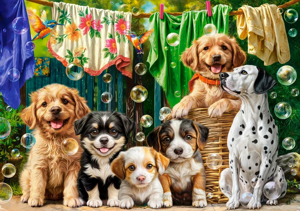 Laundry Puppies – 500 Piece Dog Puzzle