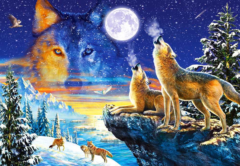 Howling Wolves - 1000 Piece Jigsaw Puzzle
