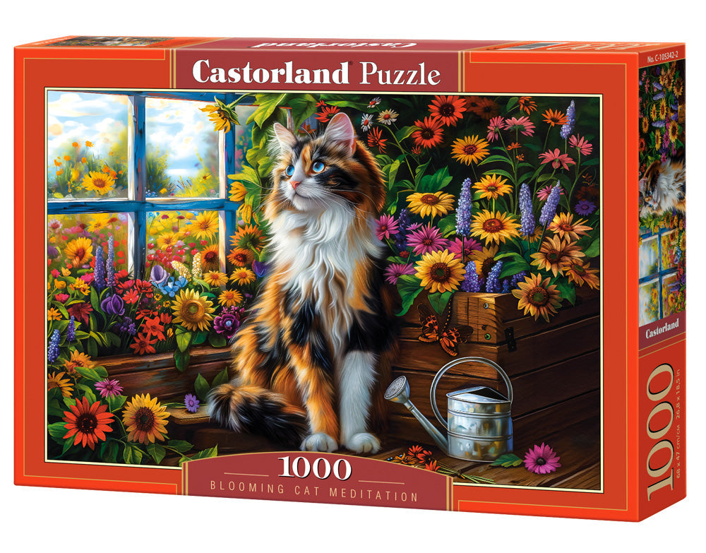 Blooming Cat Meditation - 1000 Piece Jigsaw Puzzle