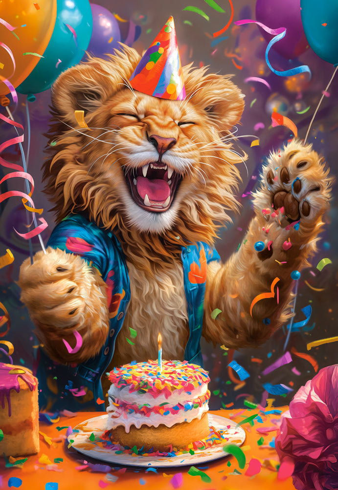 Happy Birthday Lion - 1000 Piece Jigsaw Puzzle