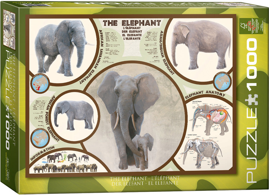 Animal Charts The Elephant - 1000 Piece Jigsaw Puzzle