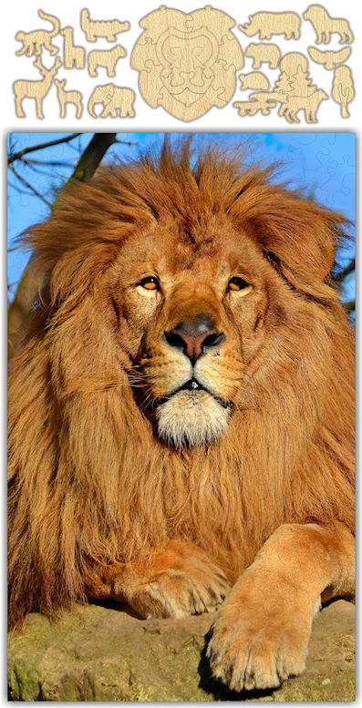 Whimsical Lion - 277 Piece Wooden Jigsaw Puzzle