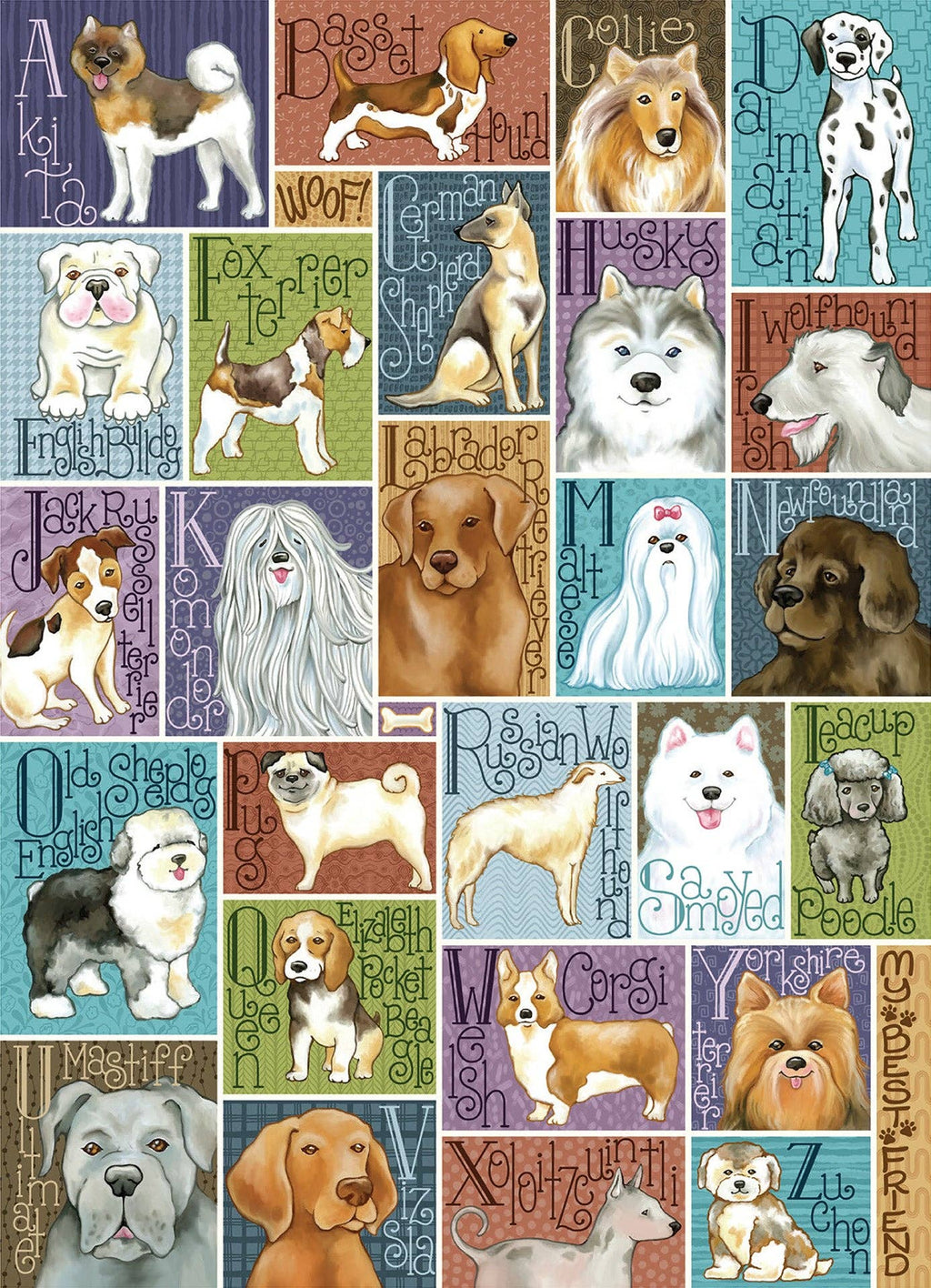 Alpha Dog – Dog Breeds A-Z 1000 Piece Puzzle