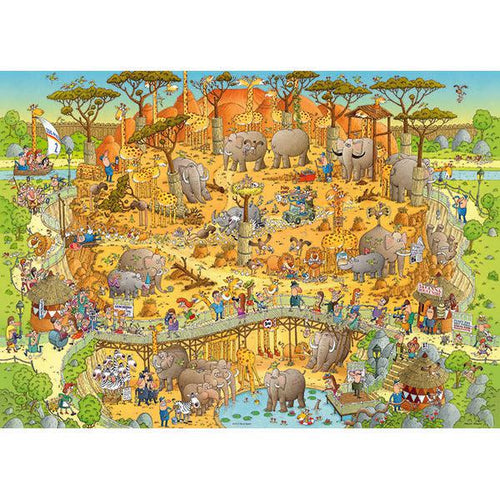 African Habitat Funky Zoo - 1000 Piece Jigsaw Puzzle