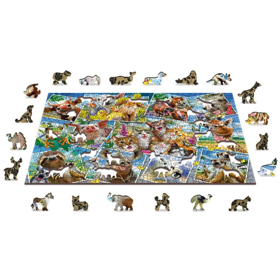 Animal Postcards - 505 Piece Wood Jigsaw Puzzle