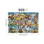 Animal Postcards - 505 Piece Wood Jigsaw Puzzle